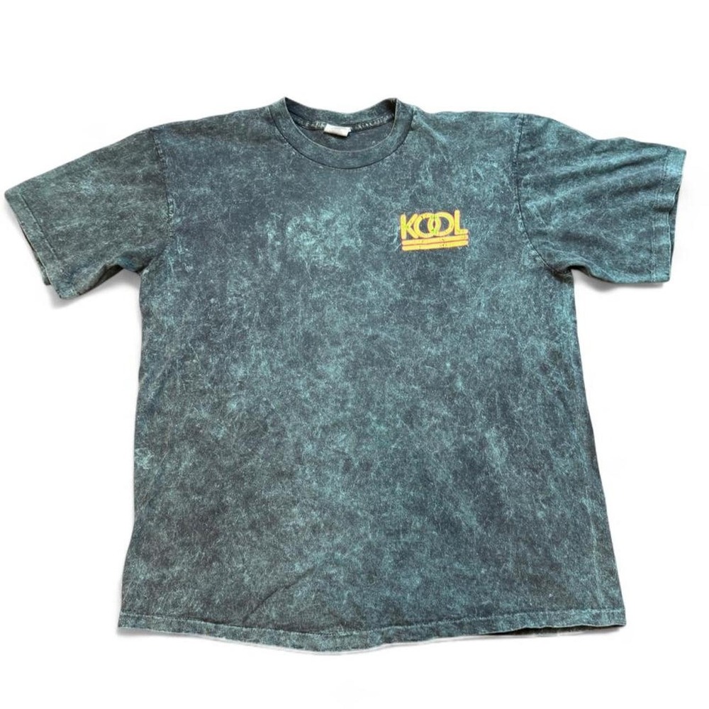 Vintage 90s KOOL Cigarettes Promo T Shirt Teal ACID WASH Neon L/XL